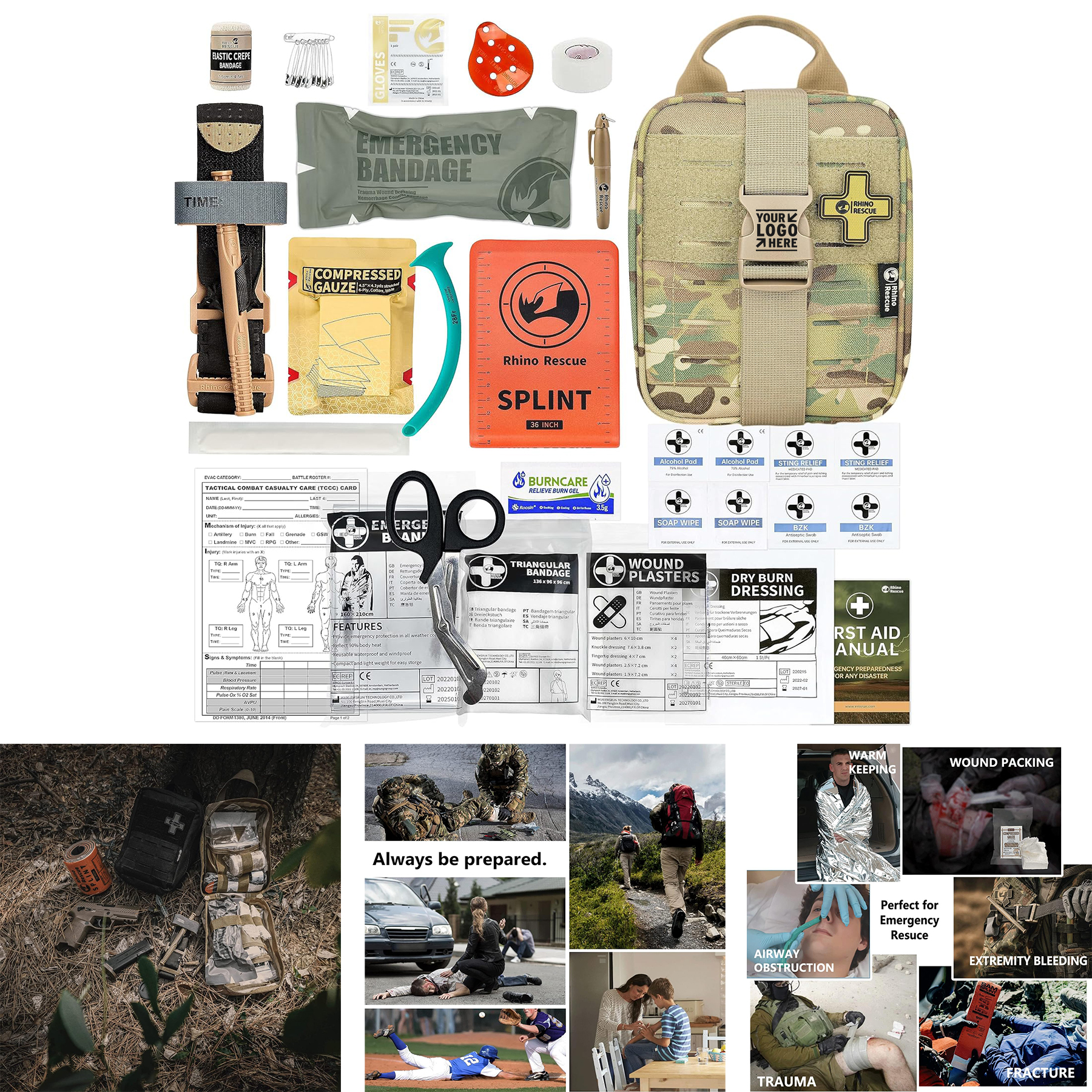 Car Home Travel Hiking Reusable Trauma First Aid Kit Molle Medical Pouch 2