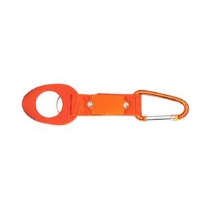 Functional Carabiner Keyring Bottle Holder With Strap And Metal Plate 15