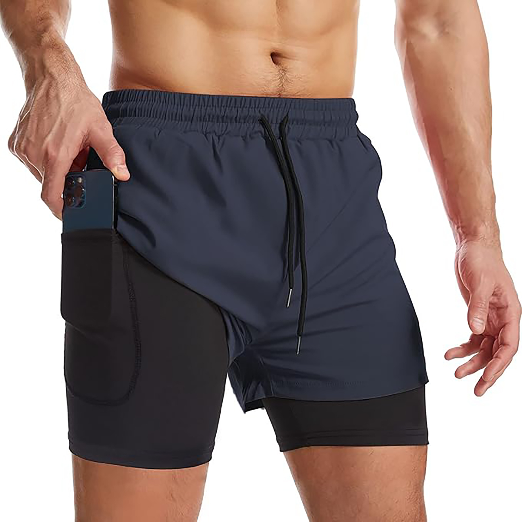 Men's 2 I n 1 Quick Drying Sports Shorts with Lining 20