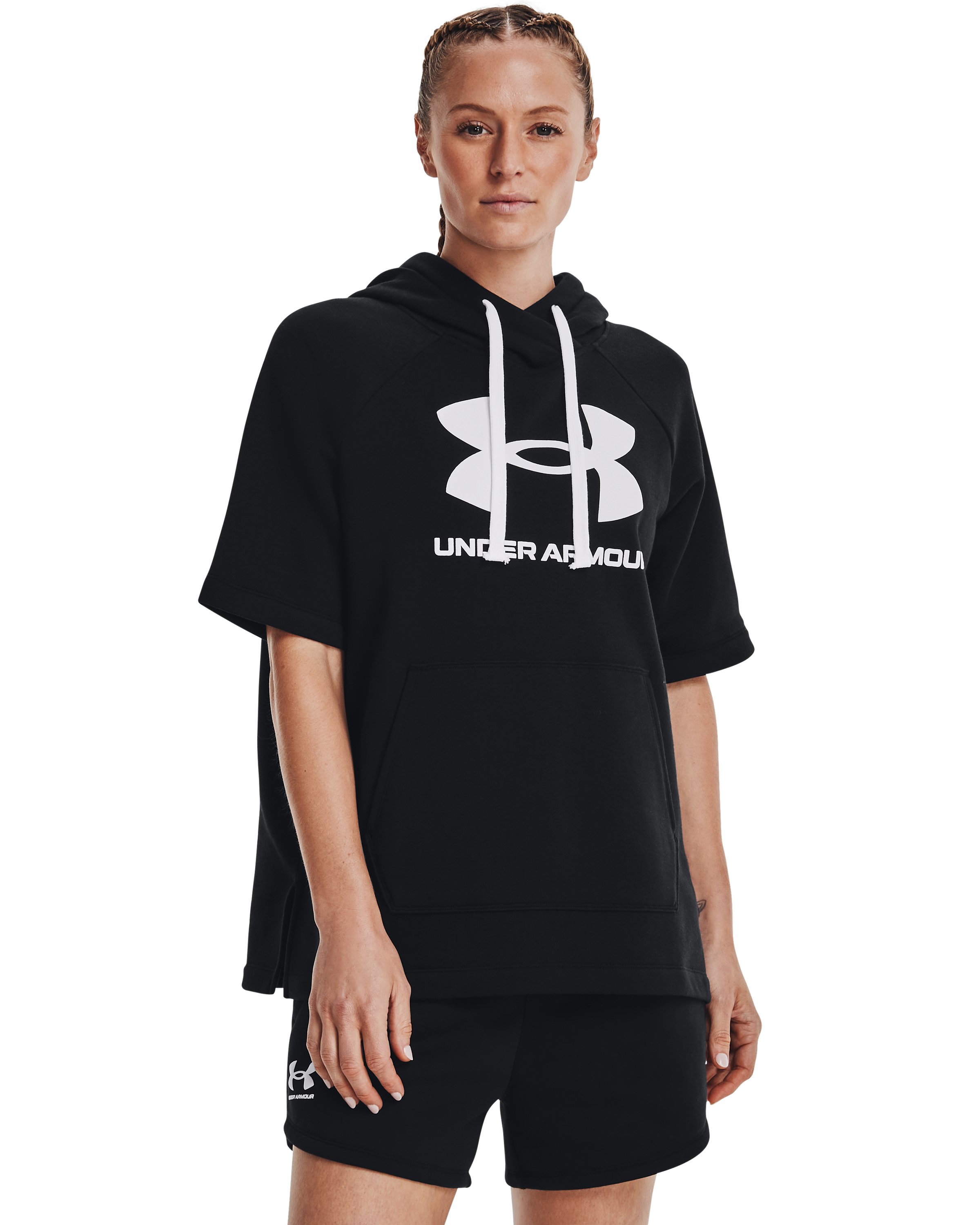 UA Rival Fleece Women's Short Sleeve Hoodie, custom hoodie or sweatshirt with logo imprint 11