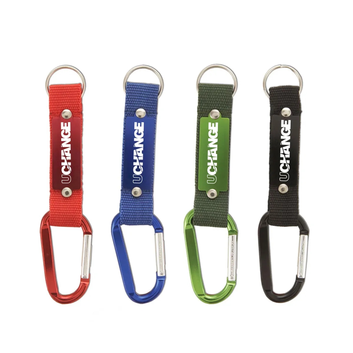 Aluminum D Ring Carabiner Keychain With Webbing 6