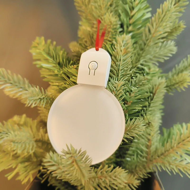 Round Acrylic Luminous Christmas Pendants (Red Strings) 3