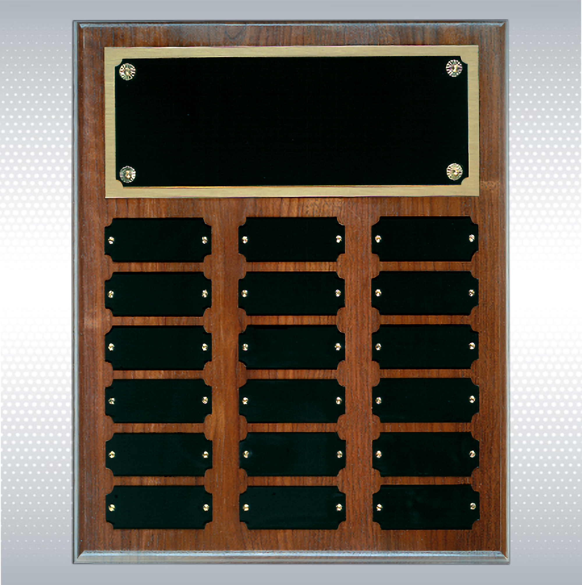Step Edge Genuine Walnut 18 Plate Perpetual Plaque (10.5" x 13") 6