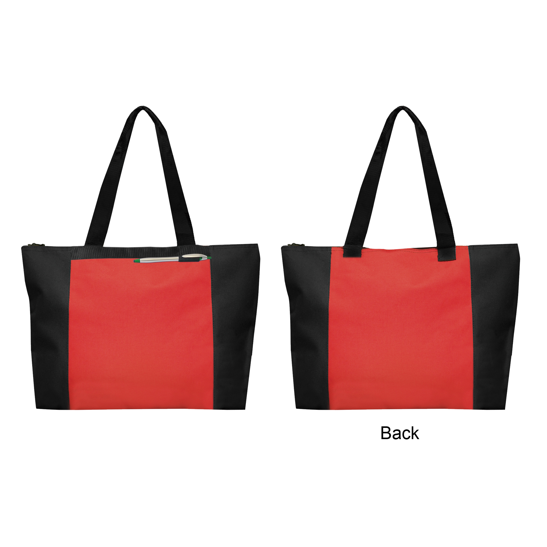 Durable 600D polyester daily zipper tote with heavy Backing. 6