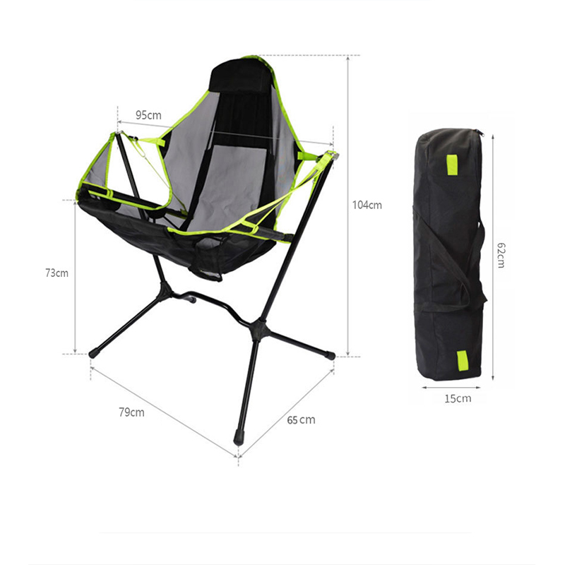Outdoor Rocking Chair Aluminum Alloy Ultralight Camping Fishing Chair BBQ Portable Folding Back Chai 3