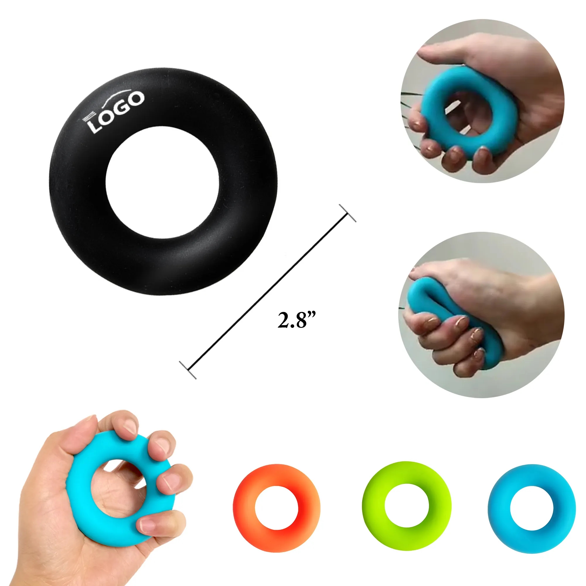 MOQ100 Smooth Silicone Hand Grip Ring Exerciser 9