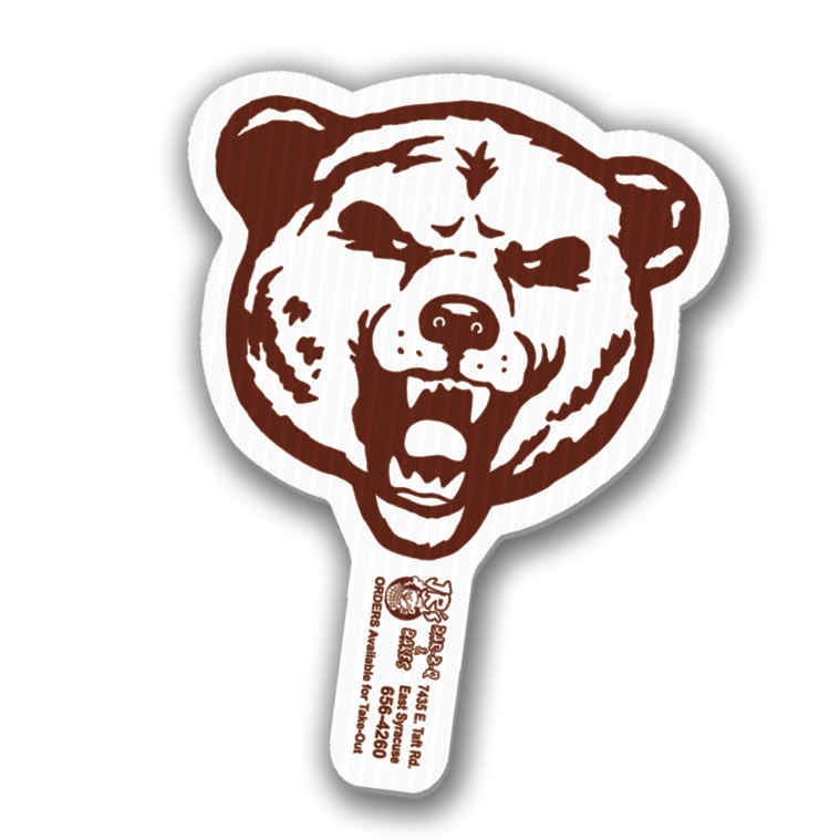 Bear Mascot Hand Fan, Screen Printed 31
