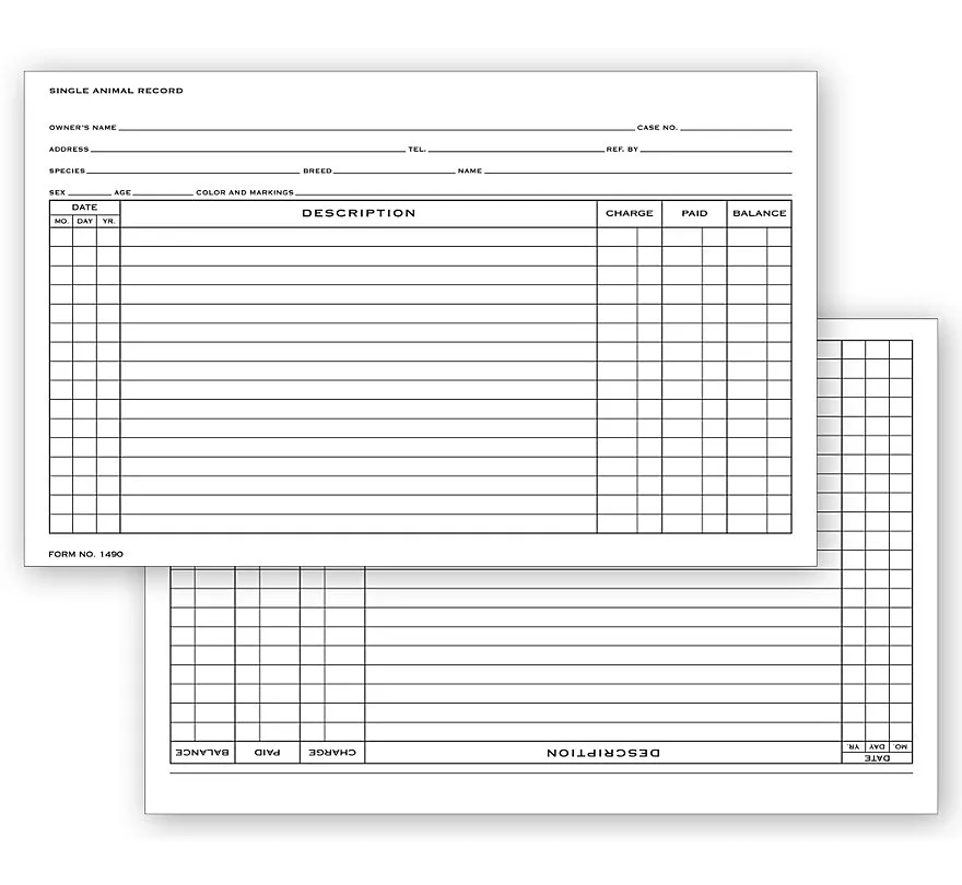 Records - Vet Single Animal Exam forms 2