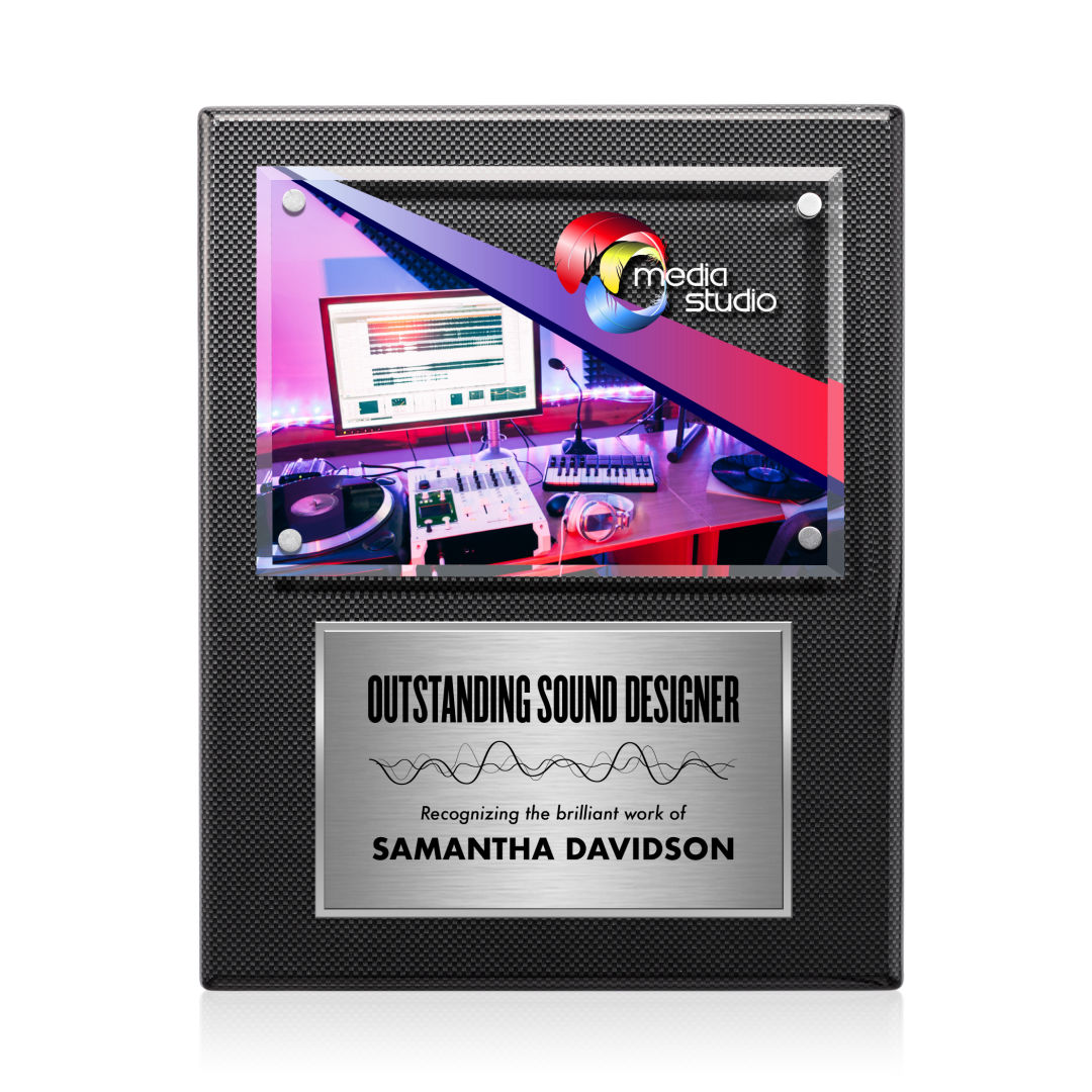 Gossamer VividPrint™ Plaque -  Carbon Fibre/Silver 6