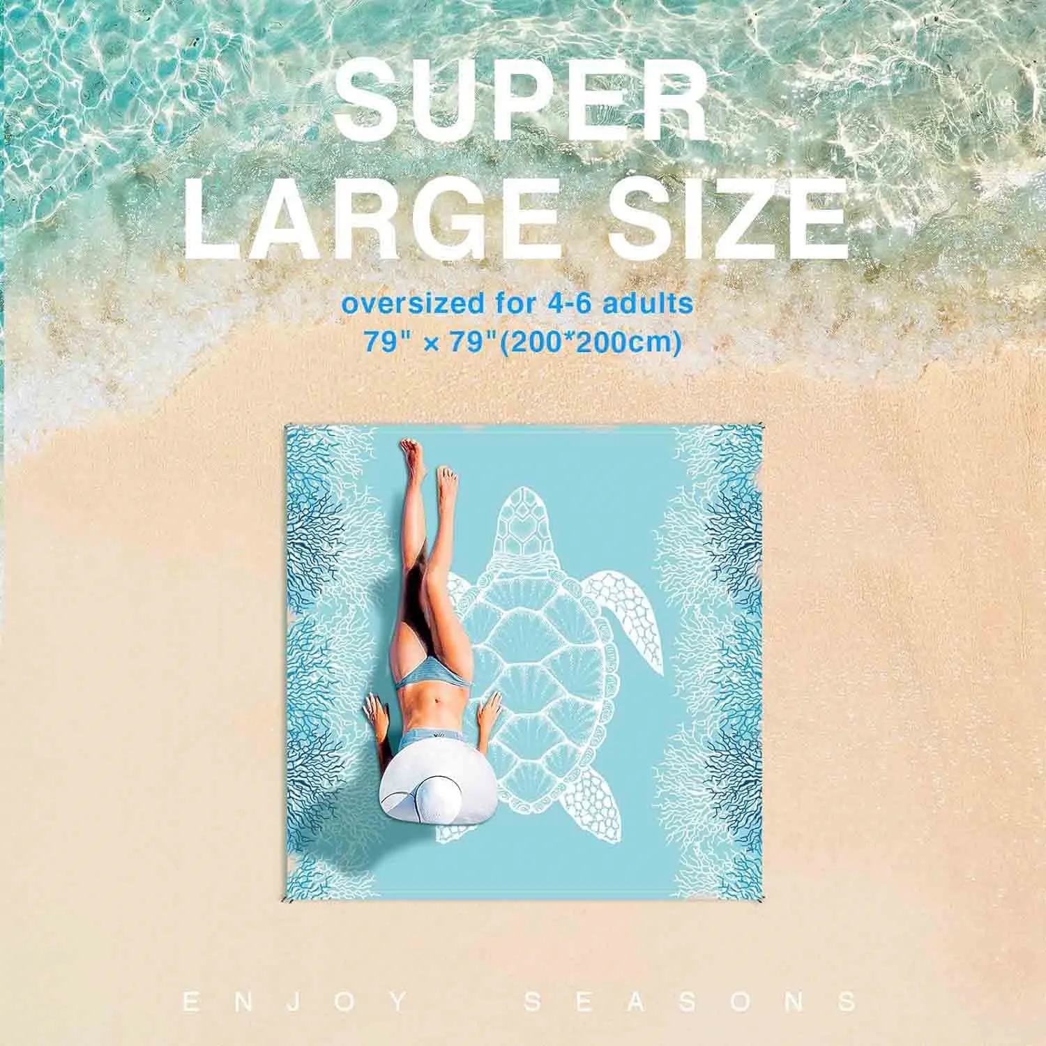 Large Sandproof Beach Blanket (79in*79in) 3