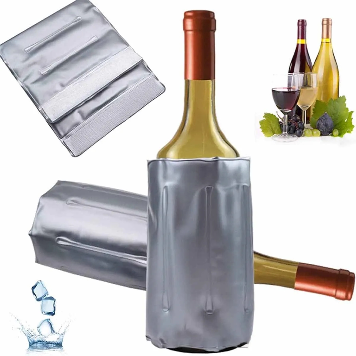 PVC Wine Bottle Ice Cooler Bag with Cool Gel 3