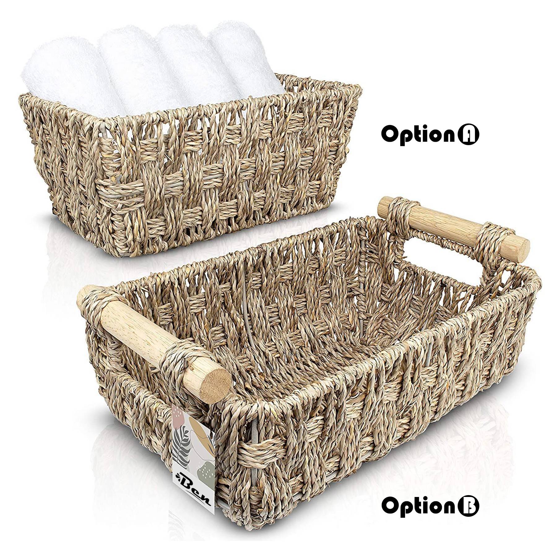 Storage Works Hand-Woven Small Wicker Baskets