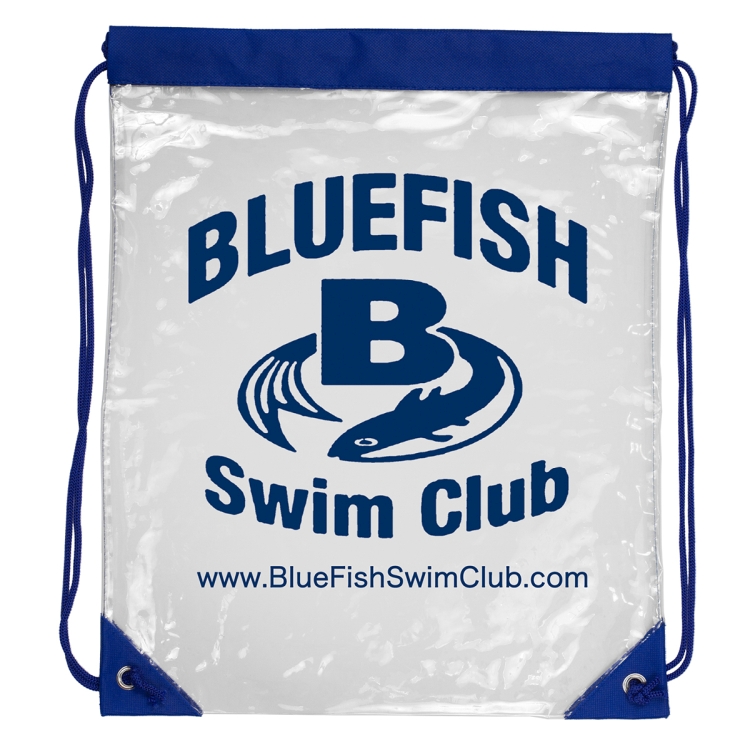 13" W x 16" H - "Everest" Tall Clear Drawstring Cinch Pack Backpack 52