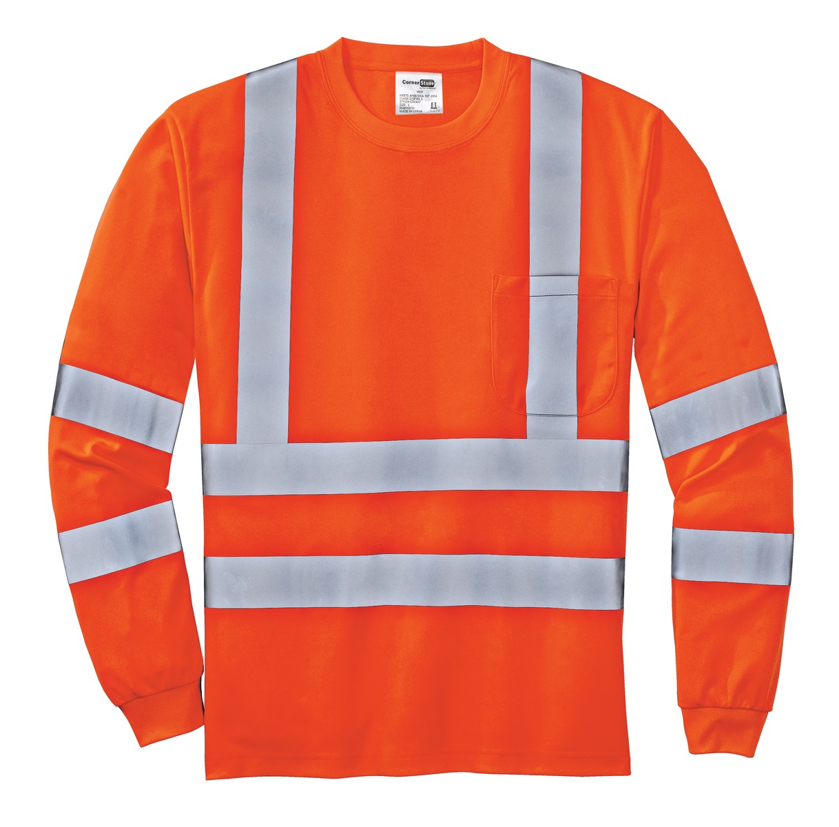 CornerStone - ANSI 107 Class 3 Long Sleeve Snag-Resistant Reflective T-Shirt. CS409 8