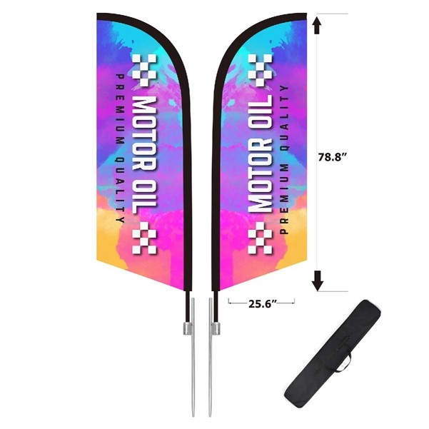 13' Custom Double Sided Feather Flag Kit With Spike Base 2