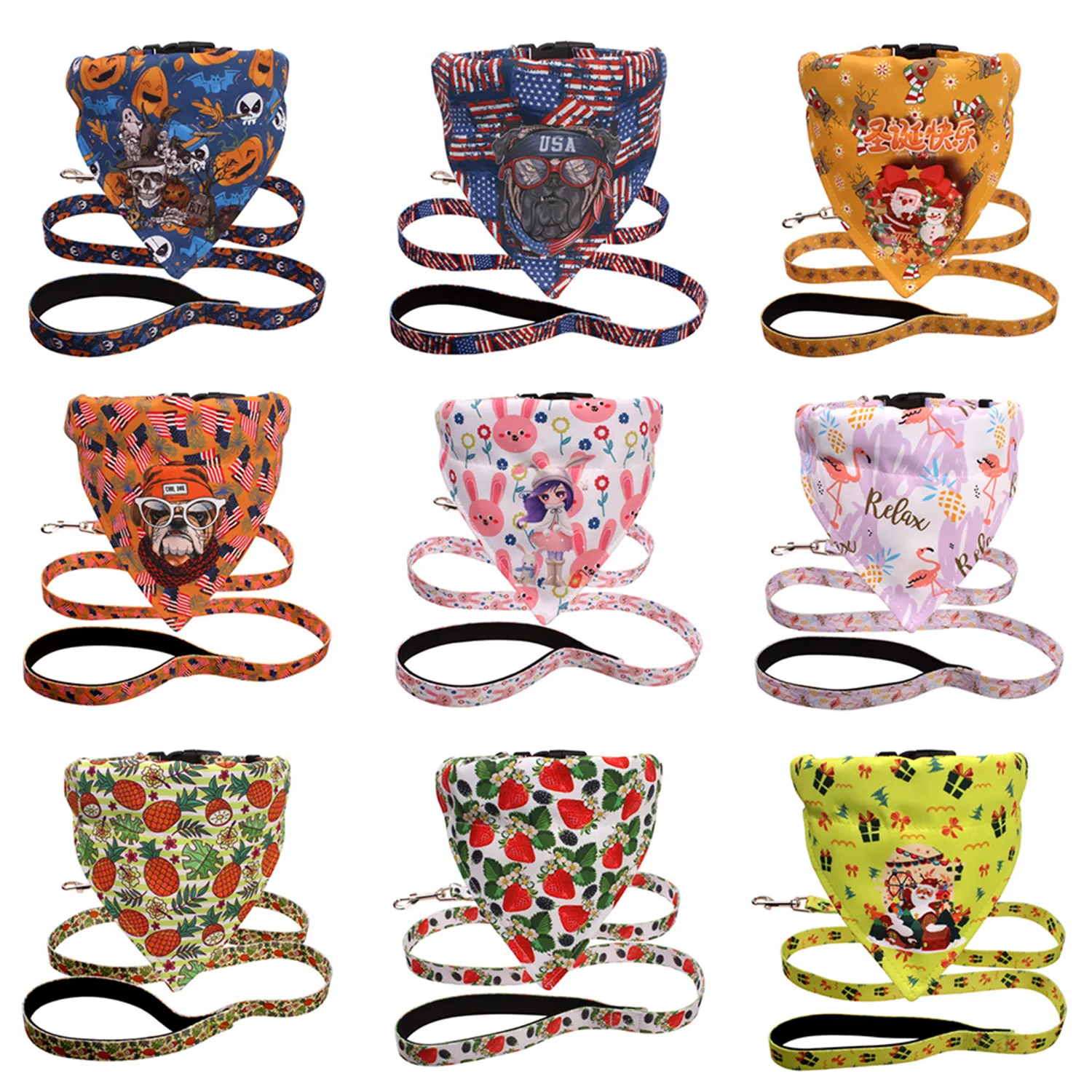 Halloween Dog Bandanas With Adjust Buckle 4