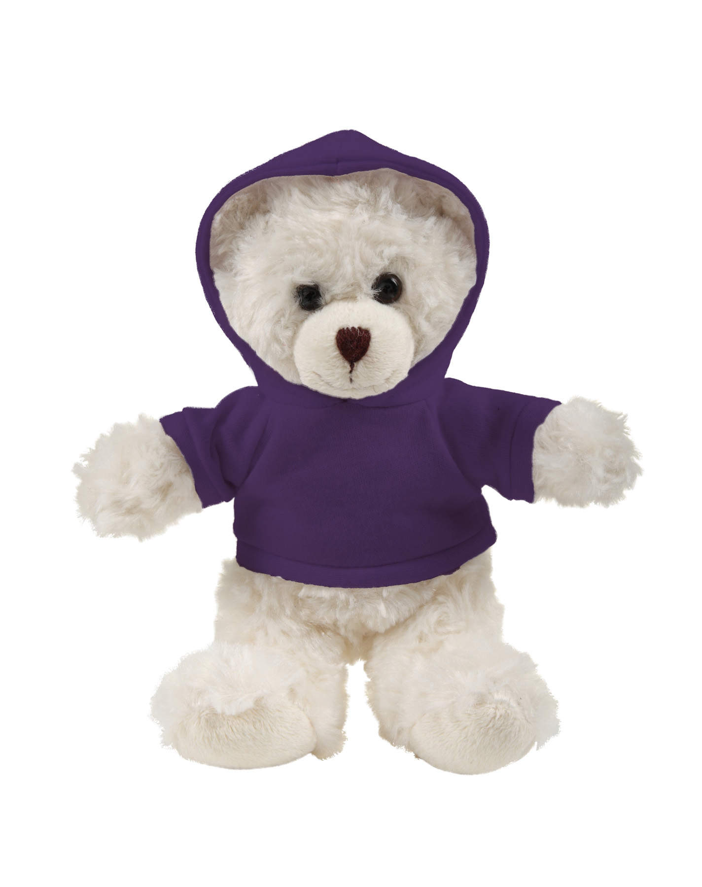 soft plush  Cream Curly Sitting Bear with hoodie 14