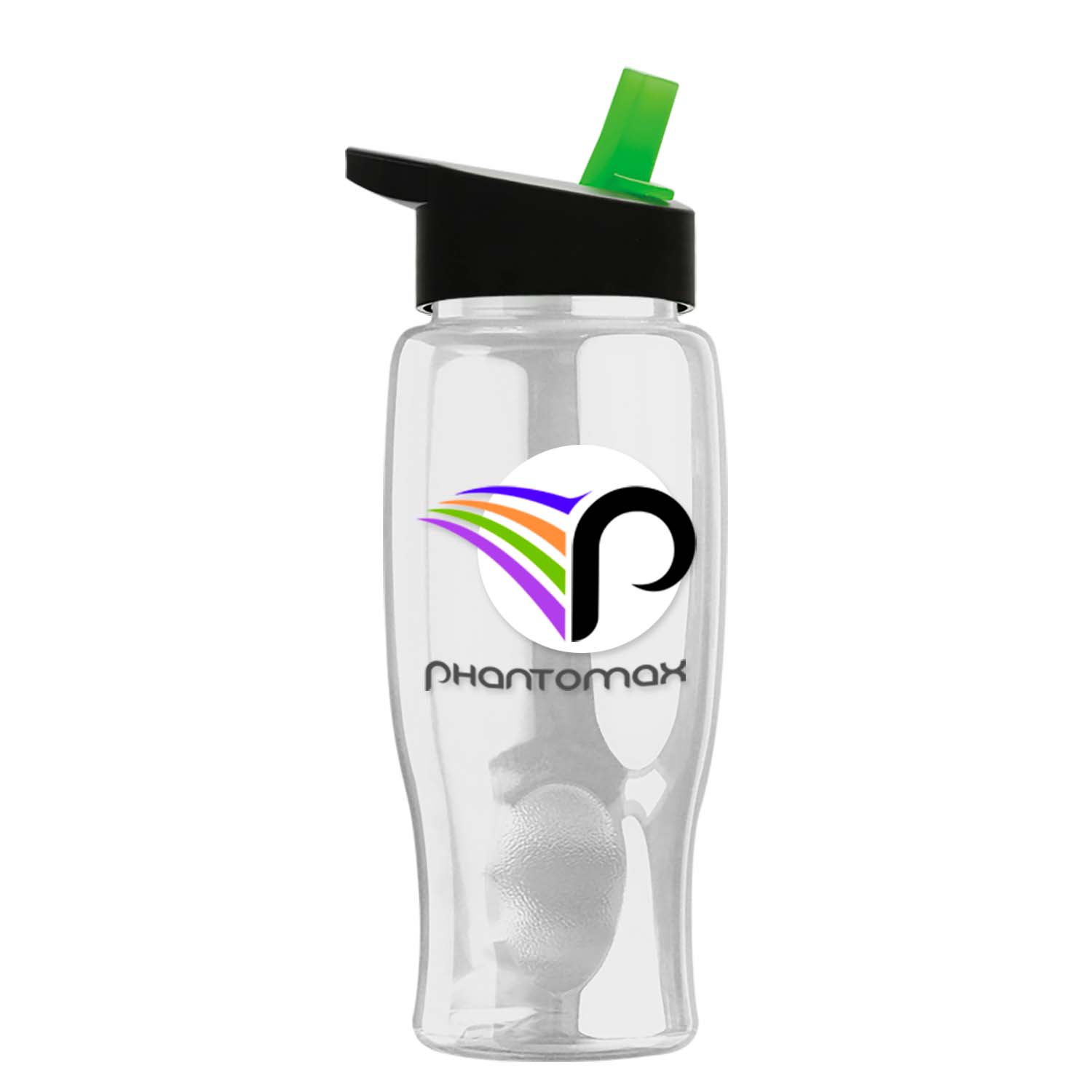 Poly-pure - 27 oz. Transparent Bottle with Flip Straw and Digital Imprint 5