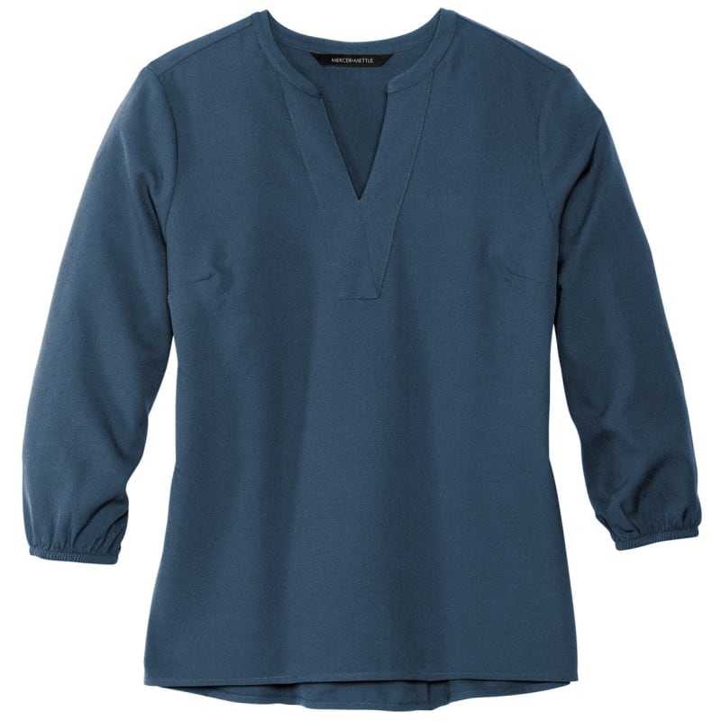 MERCER+METTLE Women's Stretch Crepe 3/4-Sleeve Blouse 11