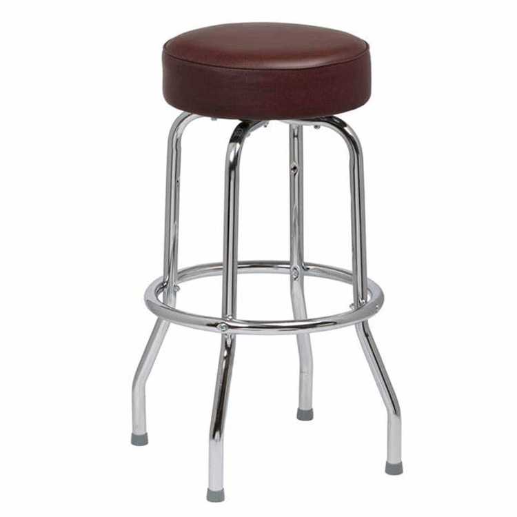 Single Ring Bar Stool with Chrome Frame and Swivel Seat 4
