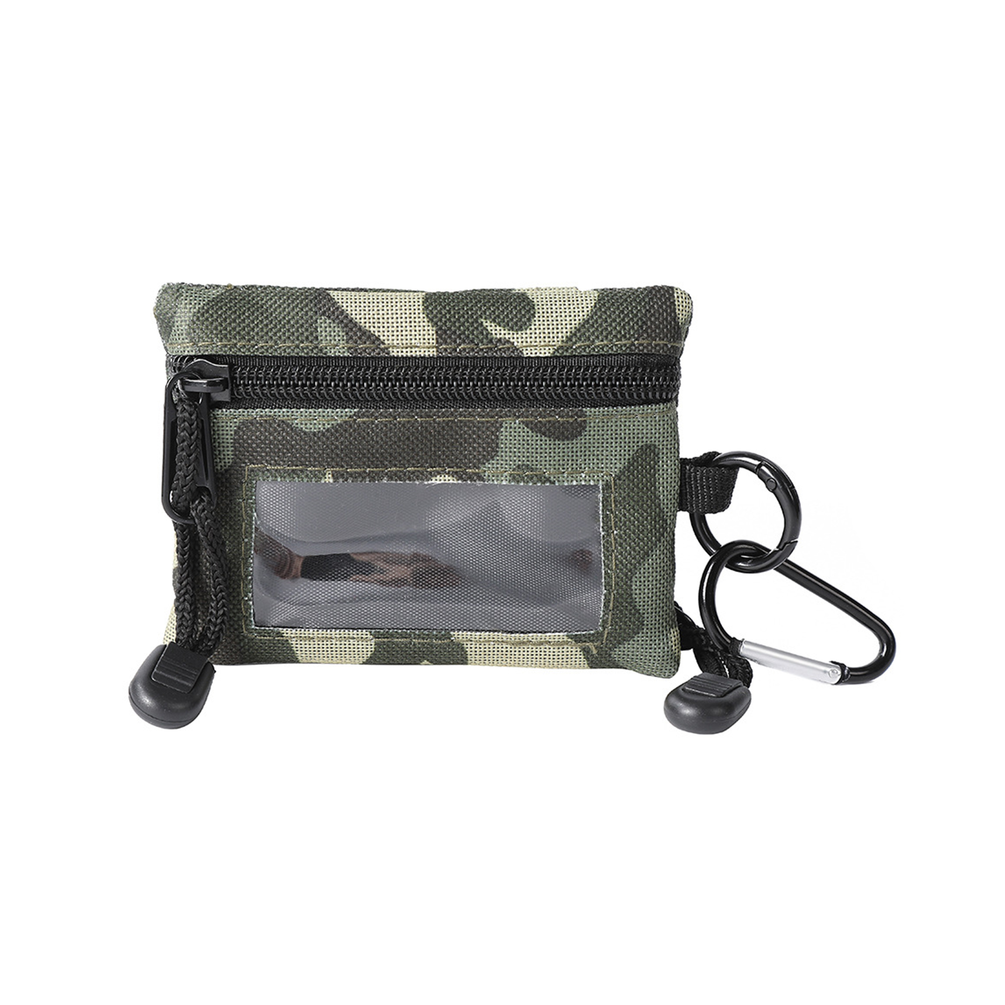 Canvas Identification Pouch With Zipper And Carabiner 4.3" 5