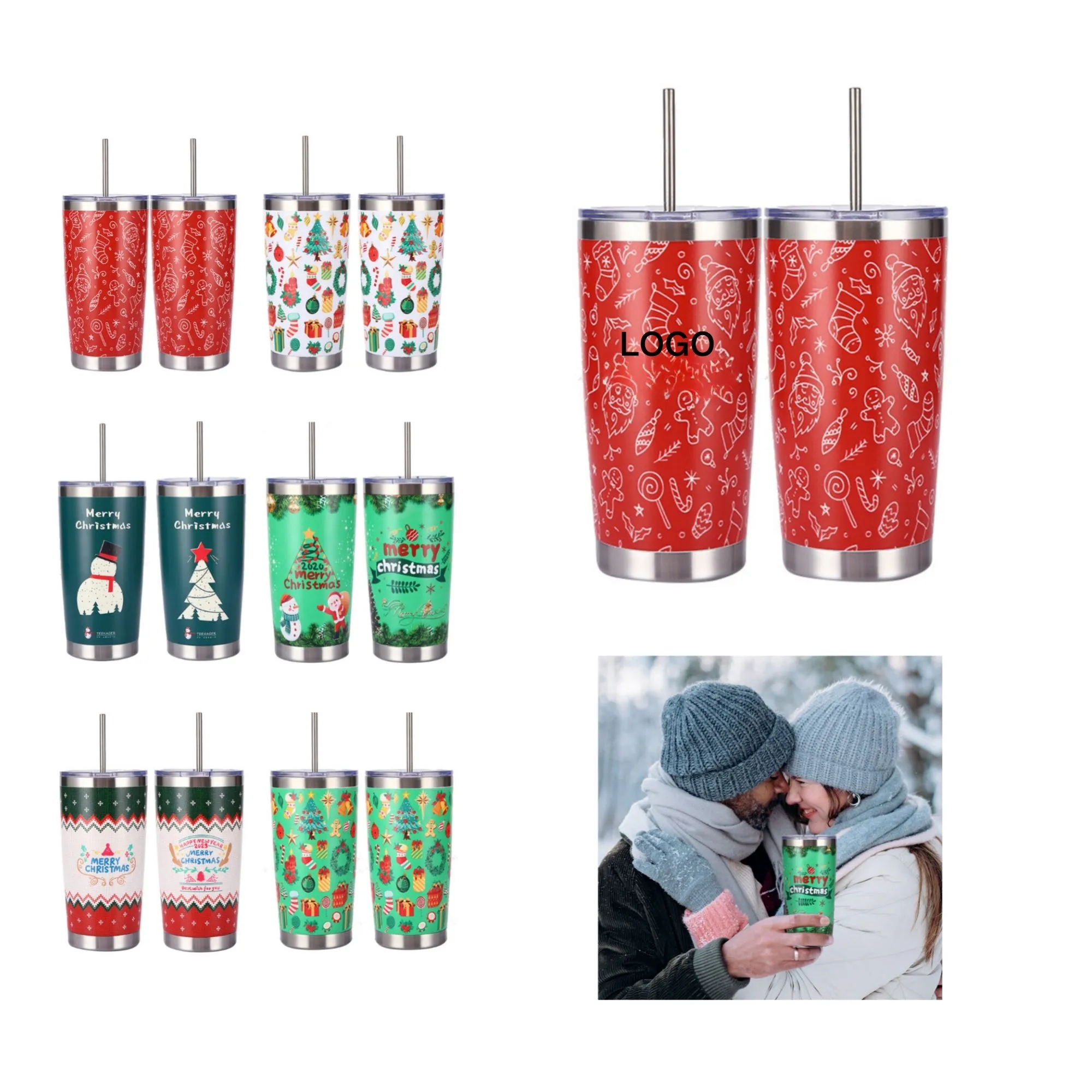 Double-Layer Ice Cup 20oz Stainless Steel Spray-Coated Custo 6