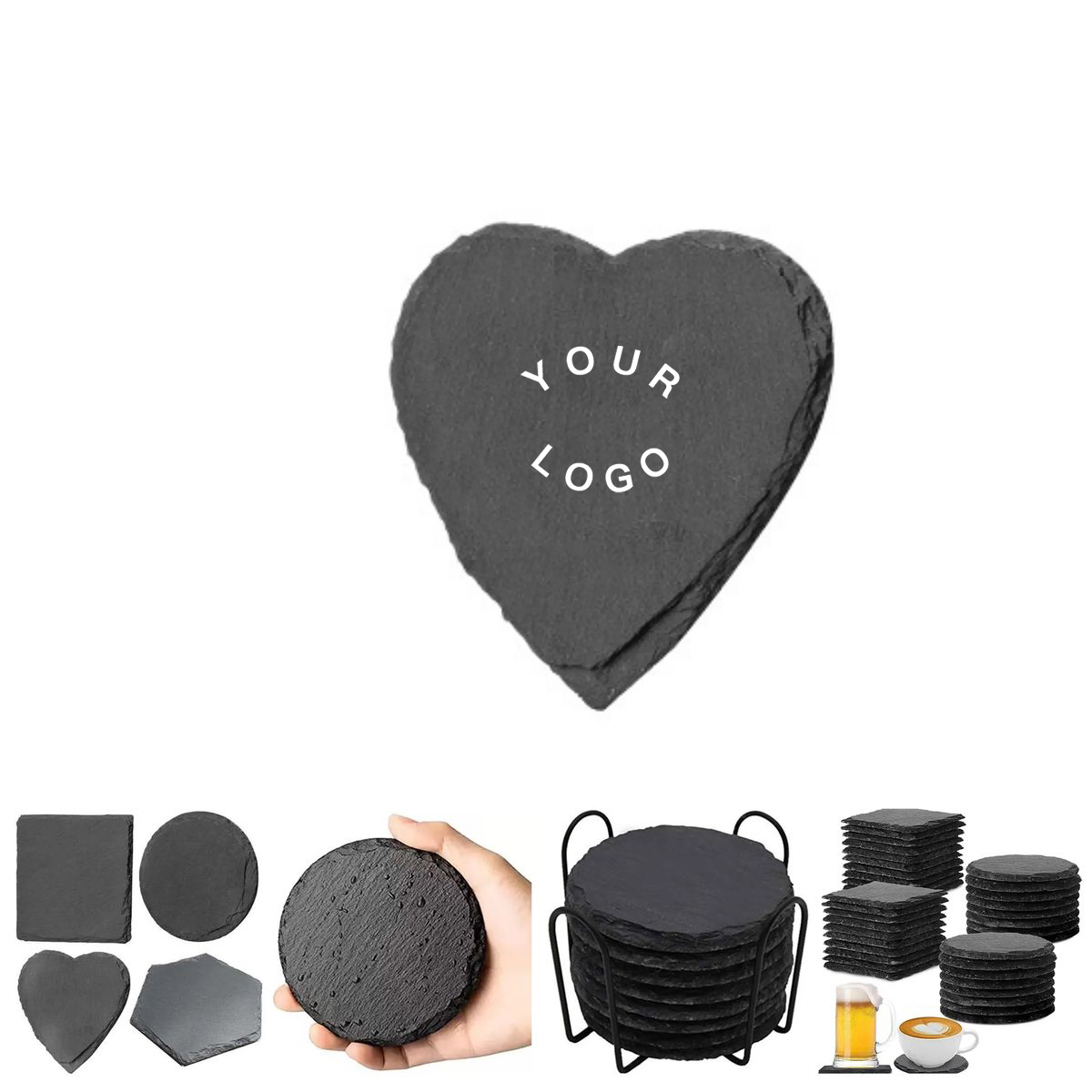 Square Natural Stone Slate Coaster for Bars 5