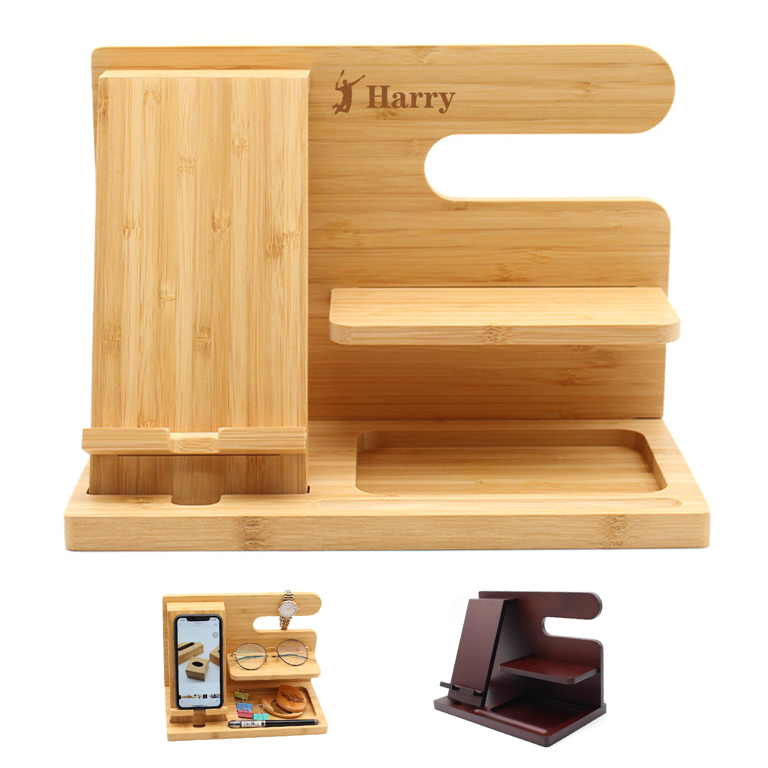 Bamboo Wood Multi-Functional Mobile Phone Holder 1