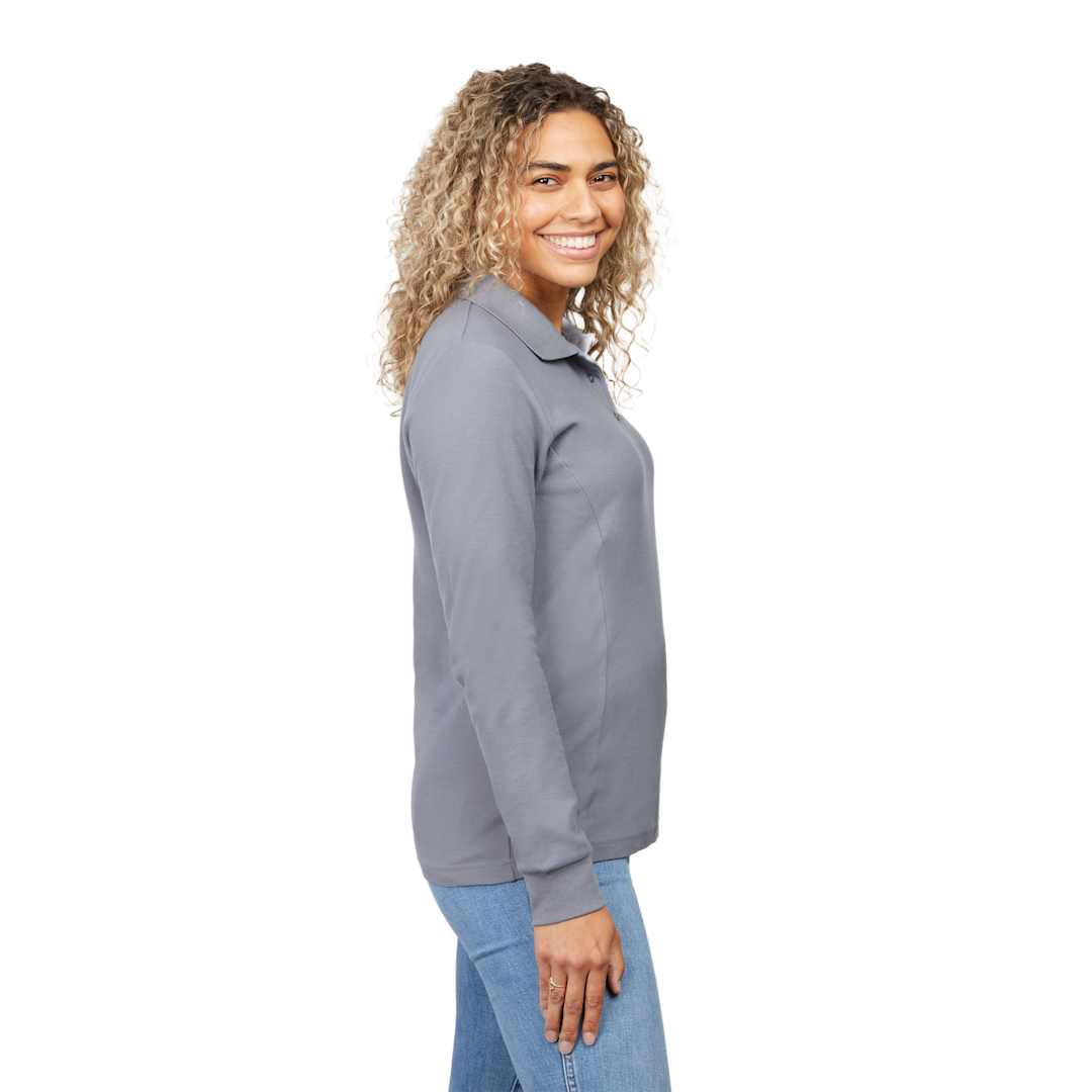 PALO Long Sleeve 100% Cotton Pique Polo - Women's 72