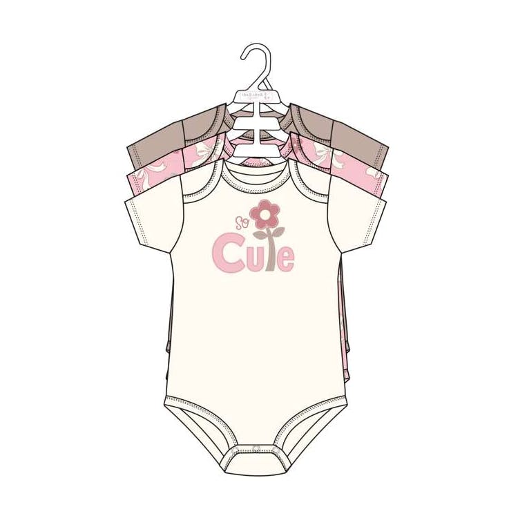 3pk Girls Short Sleeve Creepers Size 0-9M 1