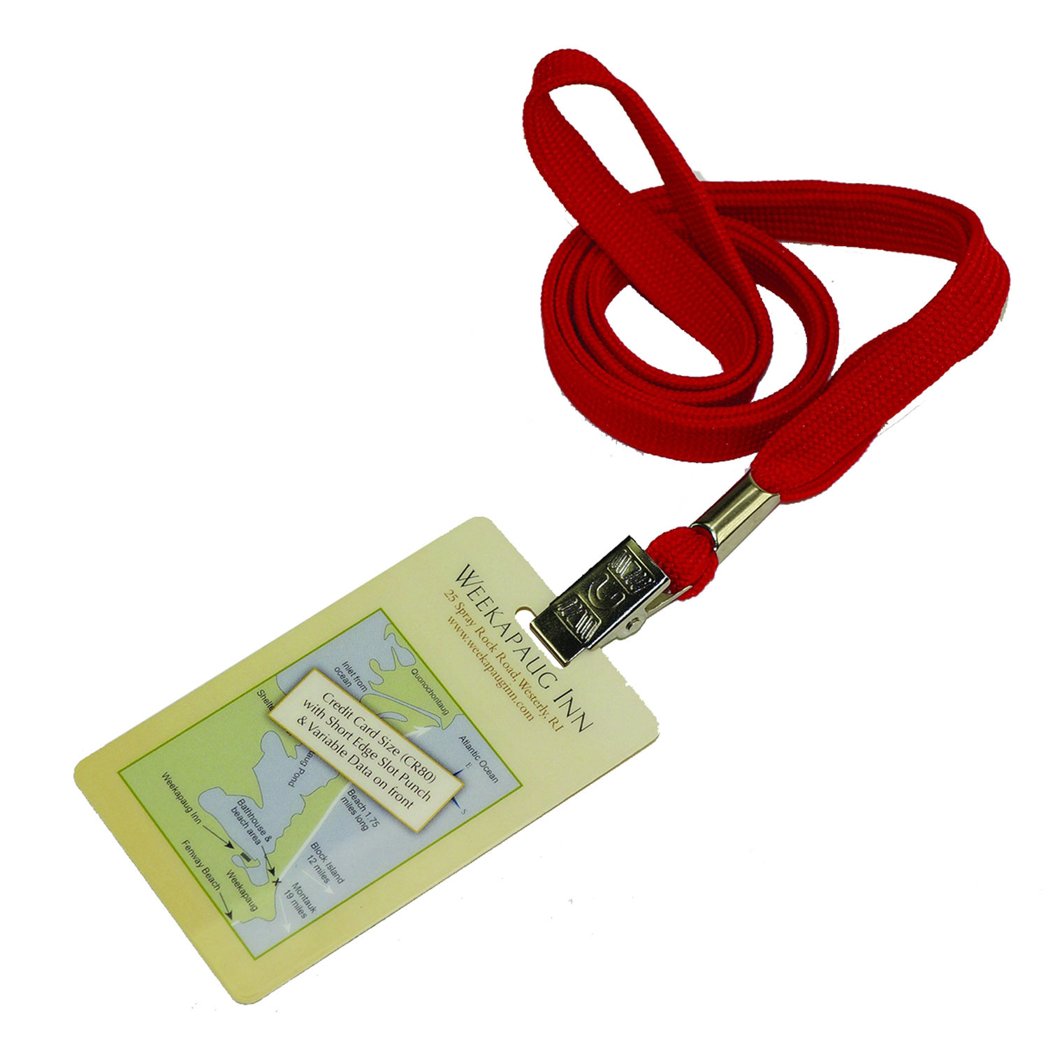 3/8 inch Flat Blank Lanyards with PVC Card 2