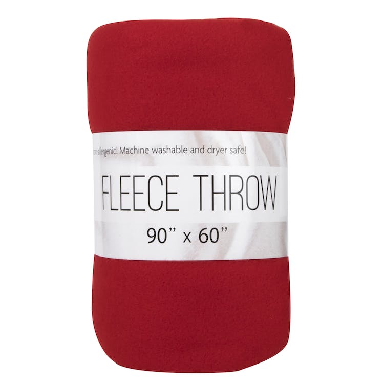 Twin Throw Blankets - Fleece Red 80" x 60" 2