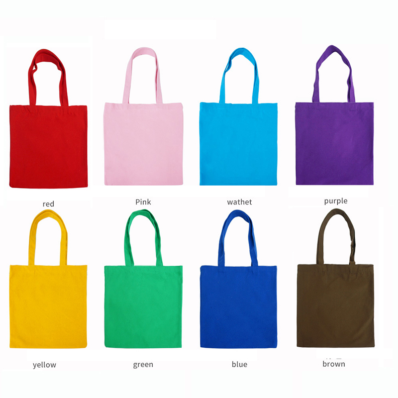 12oz Cotton Canvas Tote Bag Reusable Grocery Shopping Bags 15