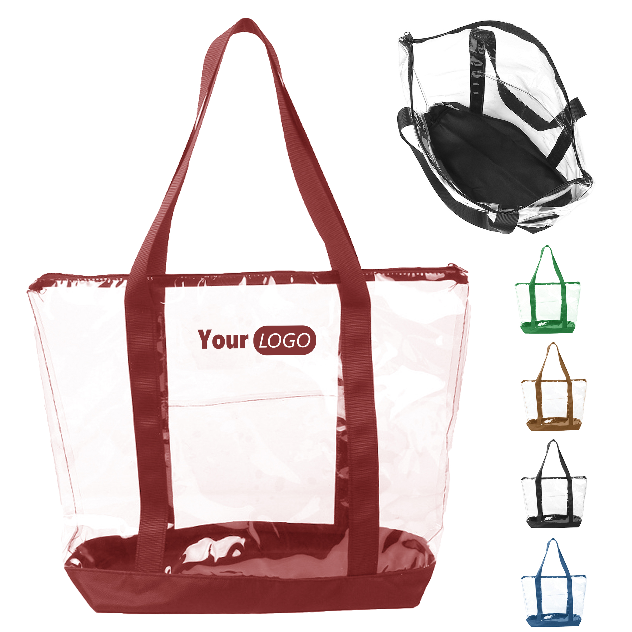 Pvc Transparent Tote Bag With Colorful Strap Options ?C Practical And Stylish 4