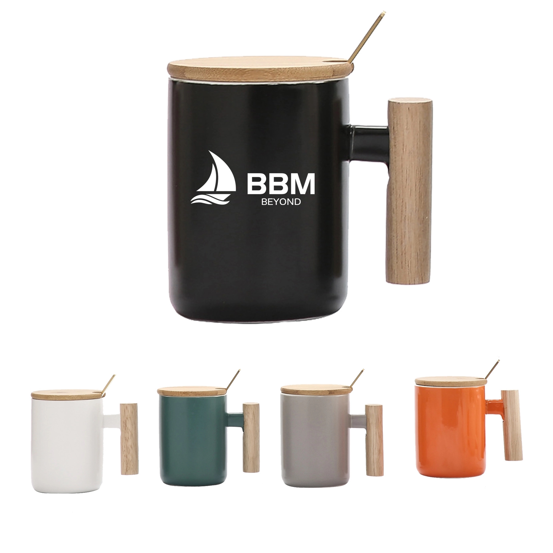 12 Oz. Ceramic Coffee Mug w/ Spoon 2