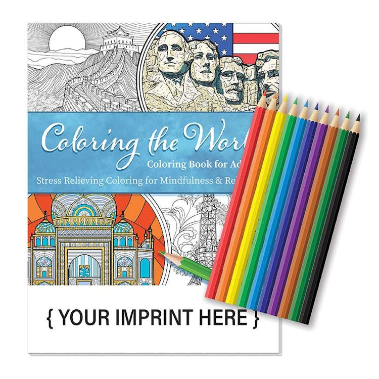 Adult Coloring Books Coloring the World - Colored Pencils Included 1