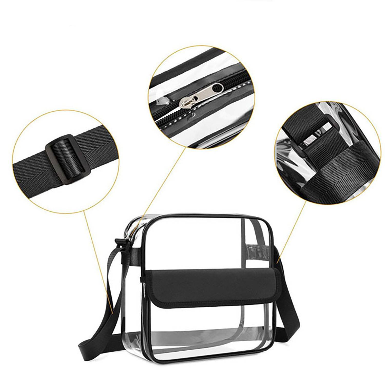 Transparent PVC Shoulder Messenger Tote Bag 4