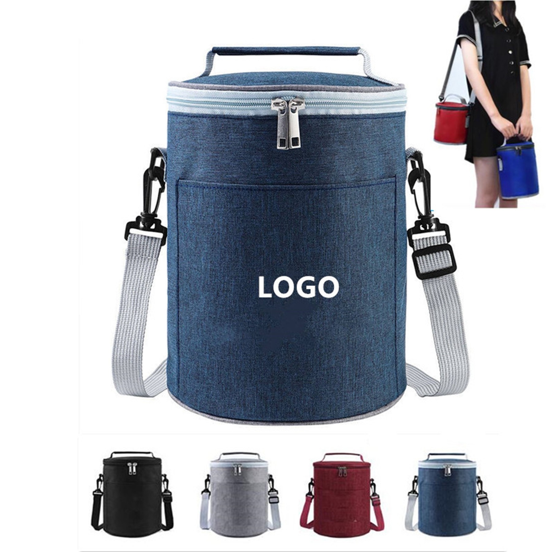 Insulated Round Lunch Bag 2