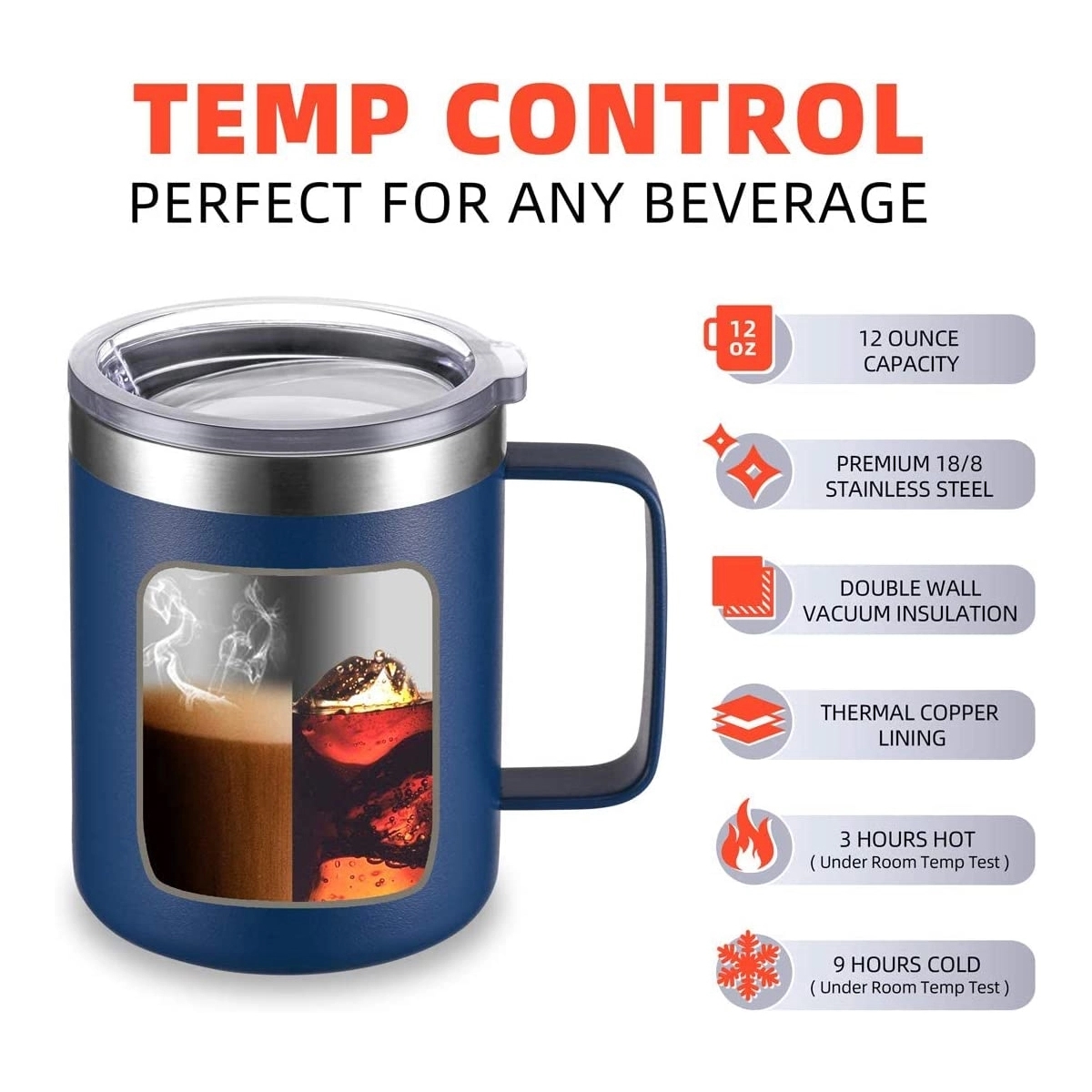 12 oz.Custom Double Wall Vacuum Insulated Coffee Mug 3