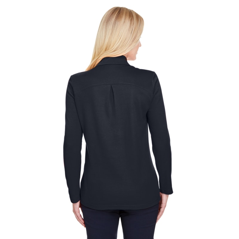 Devon & Jones CrownLux Performance™ Ladies' Plaited Long Sleeve Polo 21