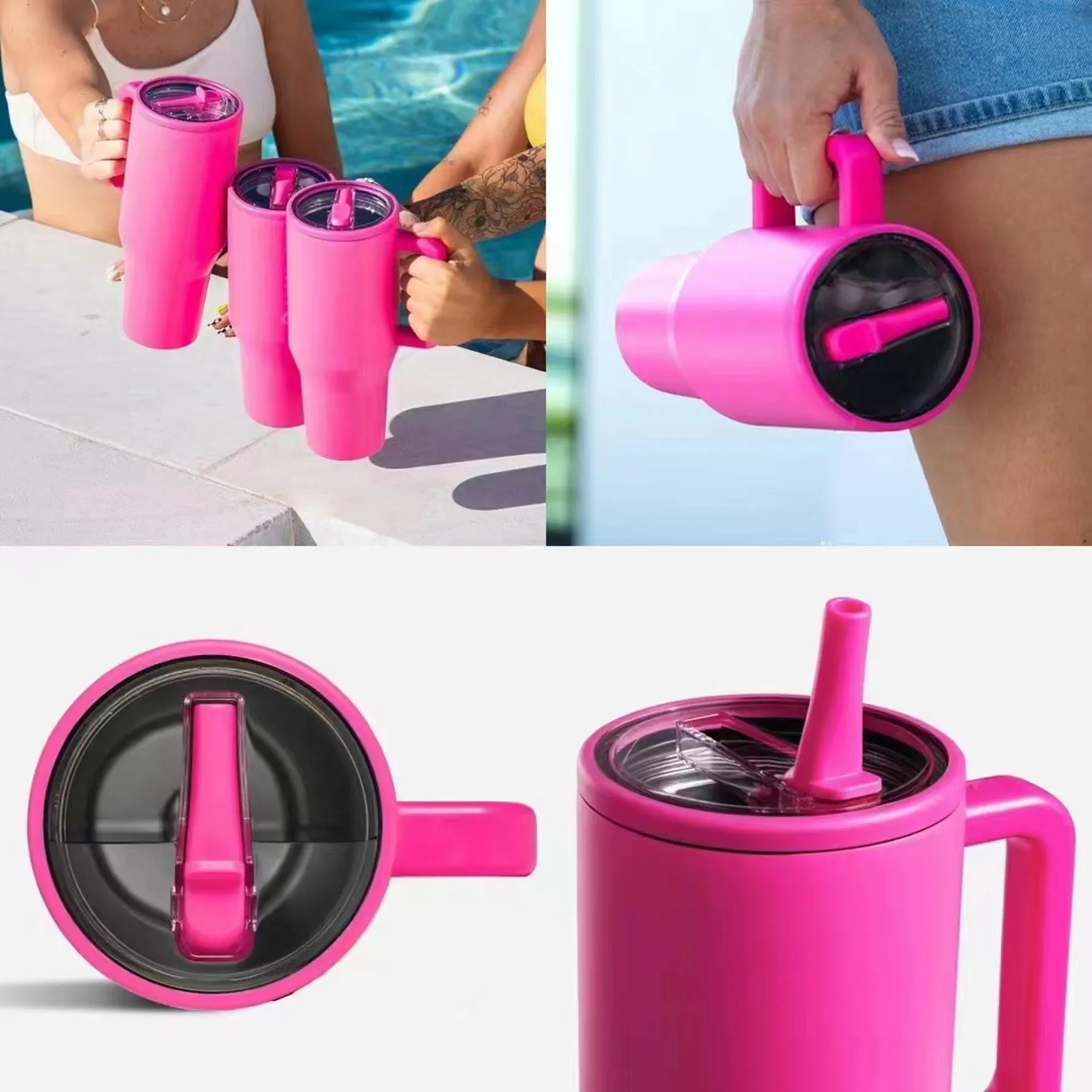 40 oz Tumbler with Handle and Foldable Straw Lid 4