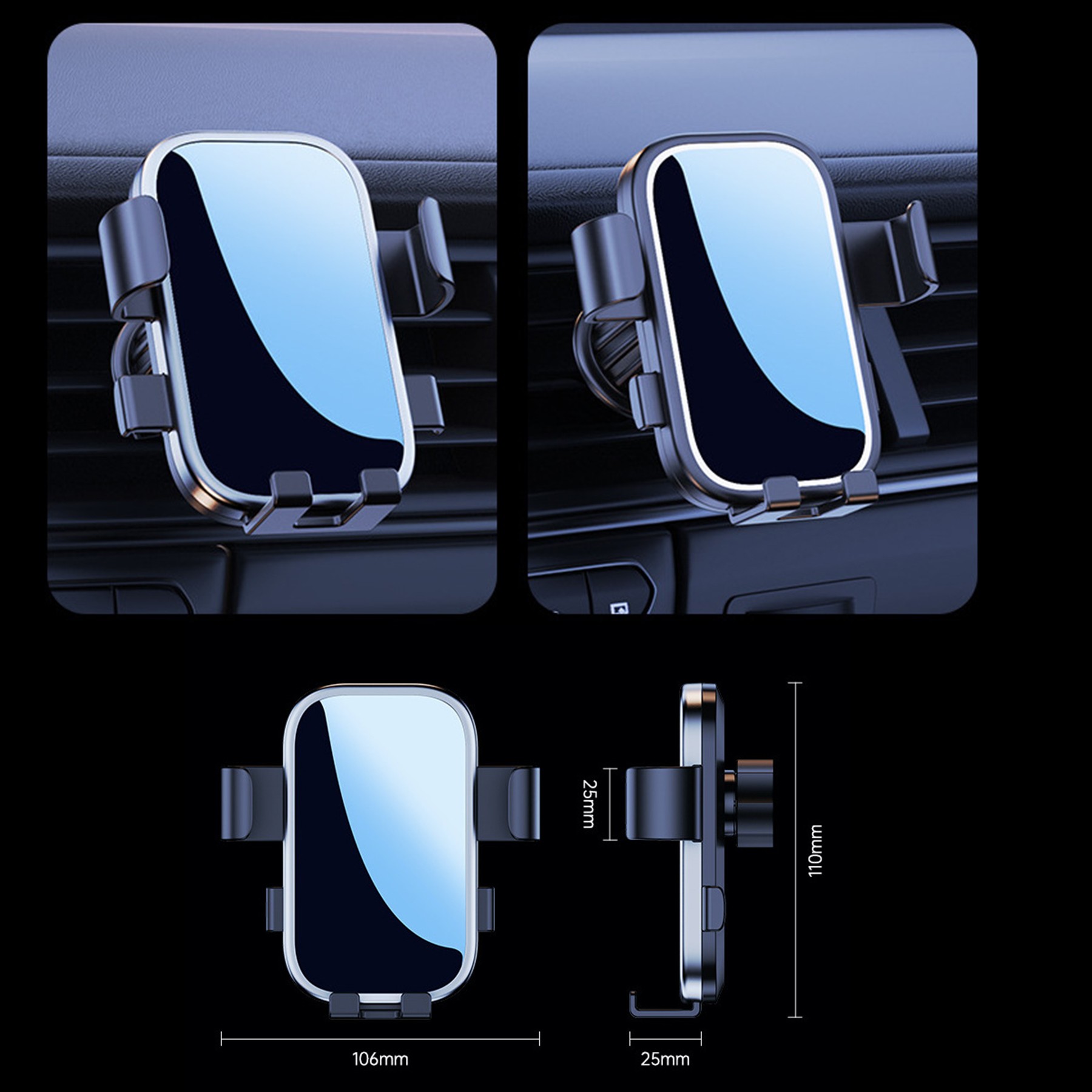 Mirror Car Air Vent Stand Phone Holder 3
