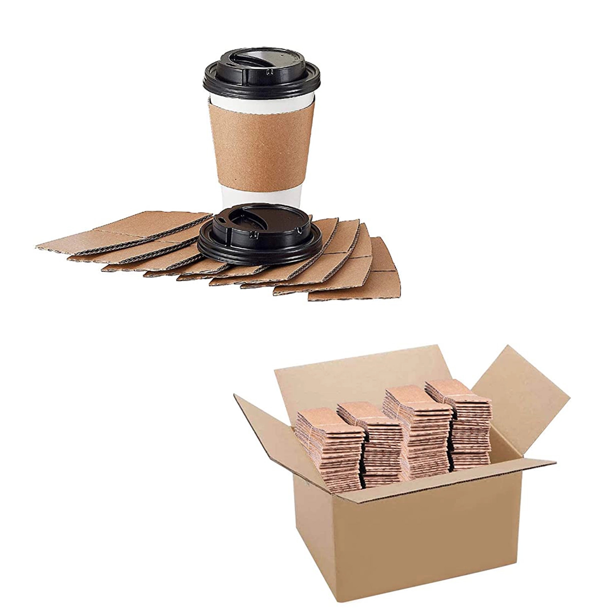 Disposable Kraft Coffee Cup Sleeve 6
