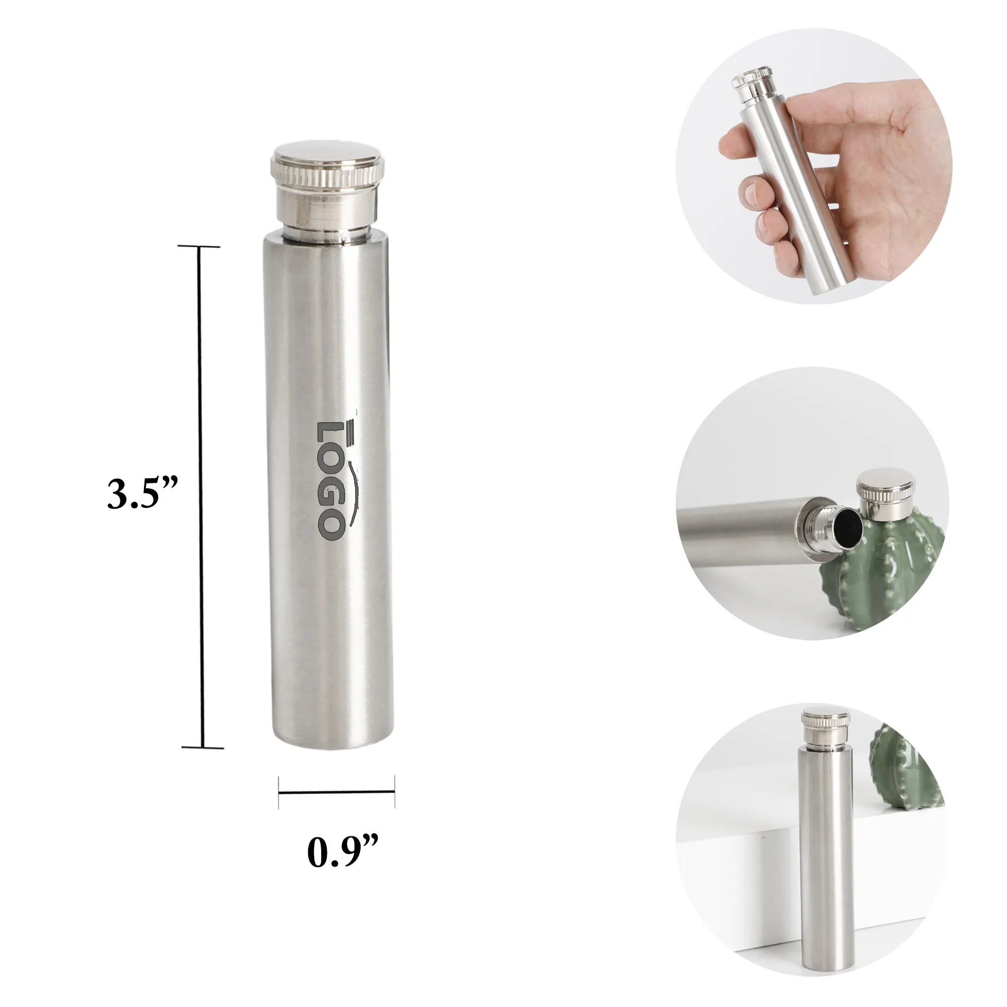 MOQ50 1oz Stainless Steel Cigar Flask