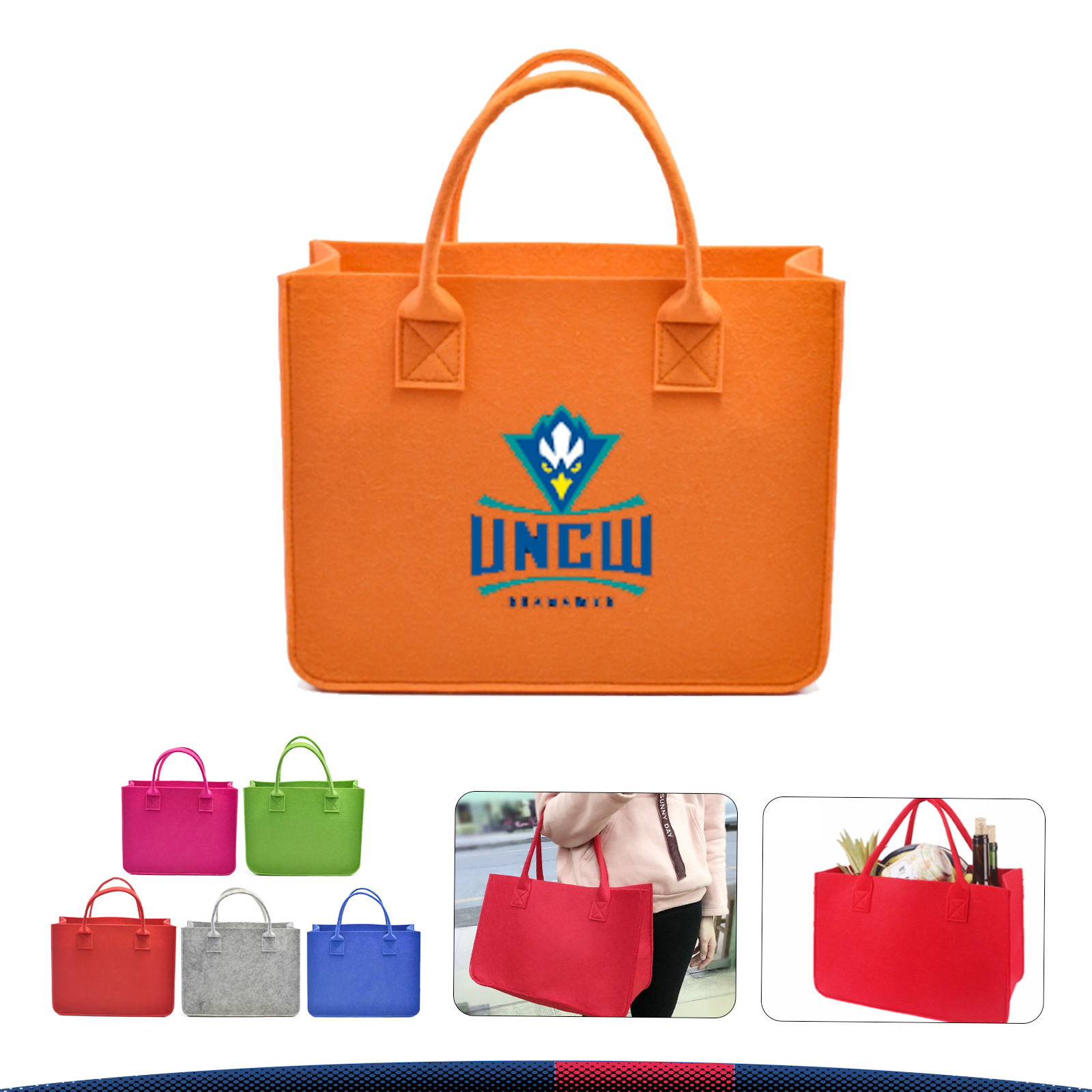 Felt Shopping Bag, custom tote bag with logo imprint 7