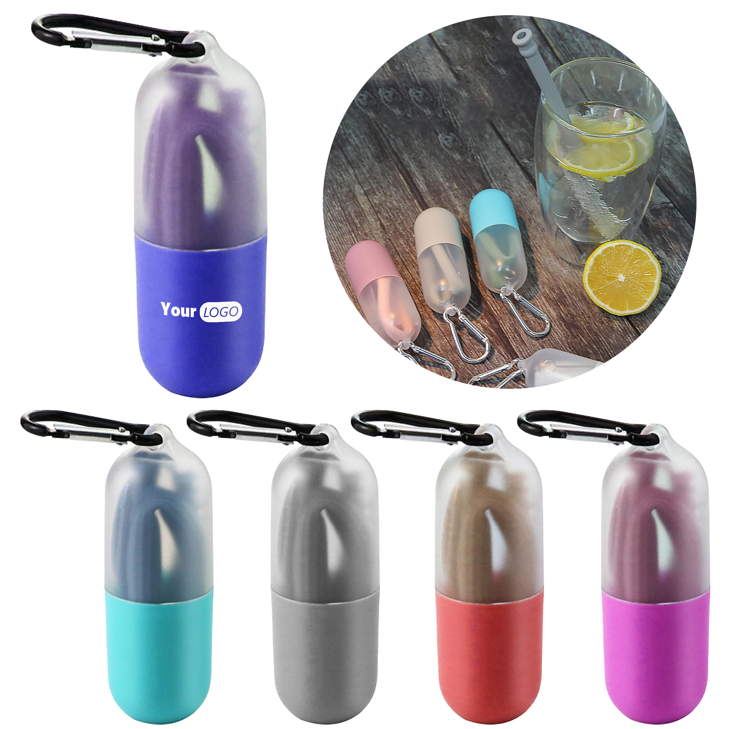 Silicone Eco-Friendly Reusable Straw Set 2