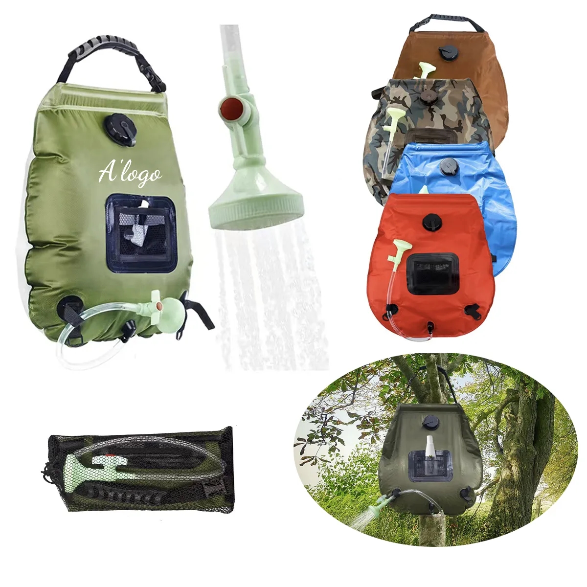 5 gallons/20L Solar Heating Camping Shower Bag 5