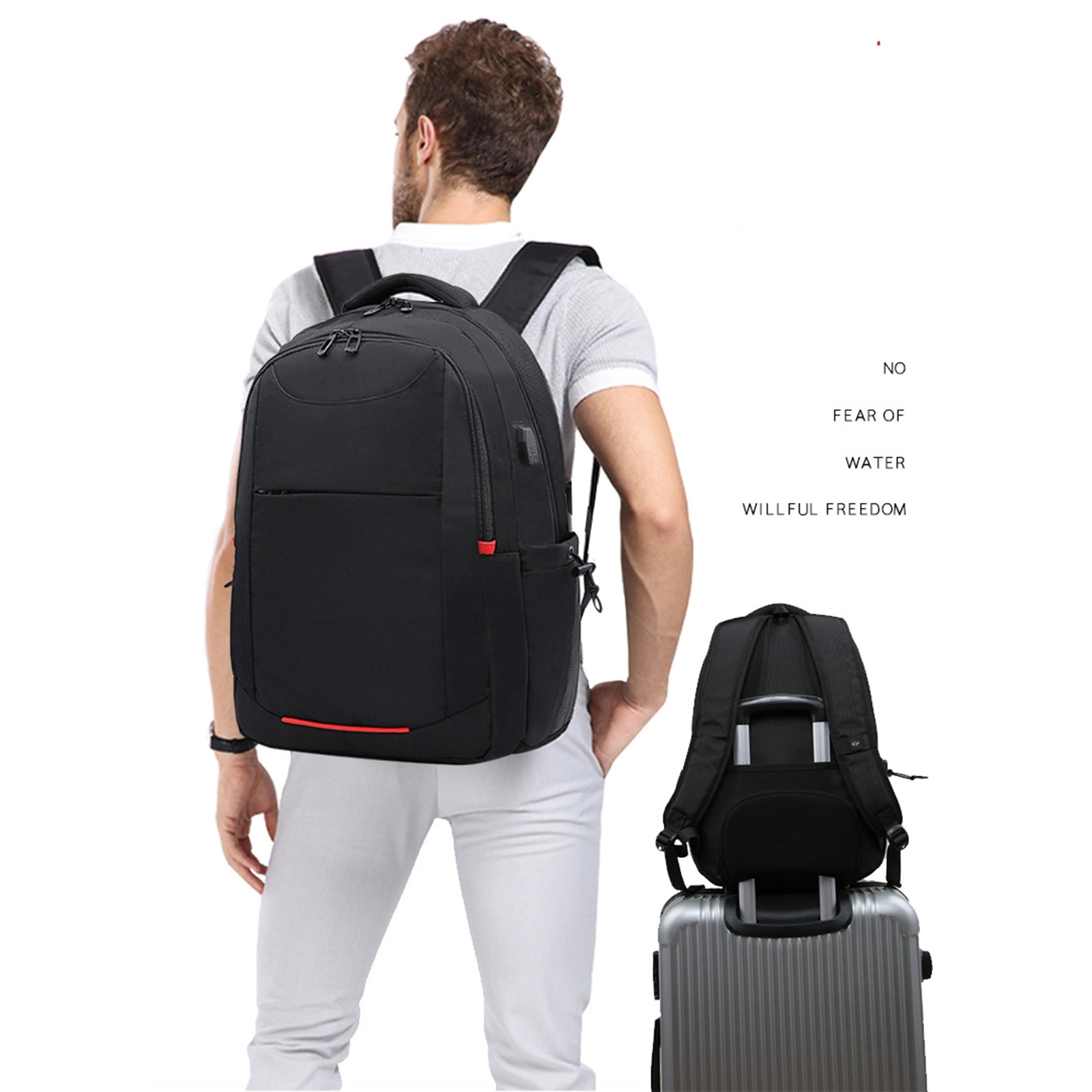 17 Inch Travel Laptop Waterproof Backpack With Usb Charging 2