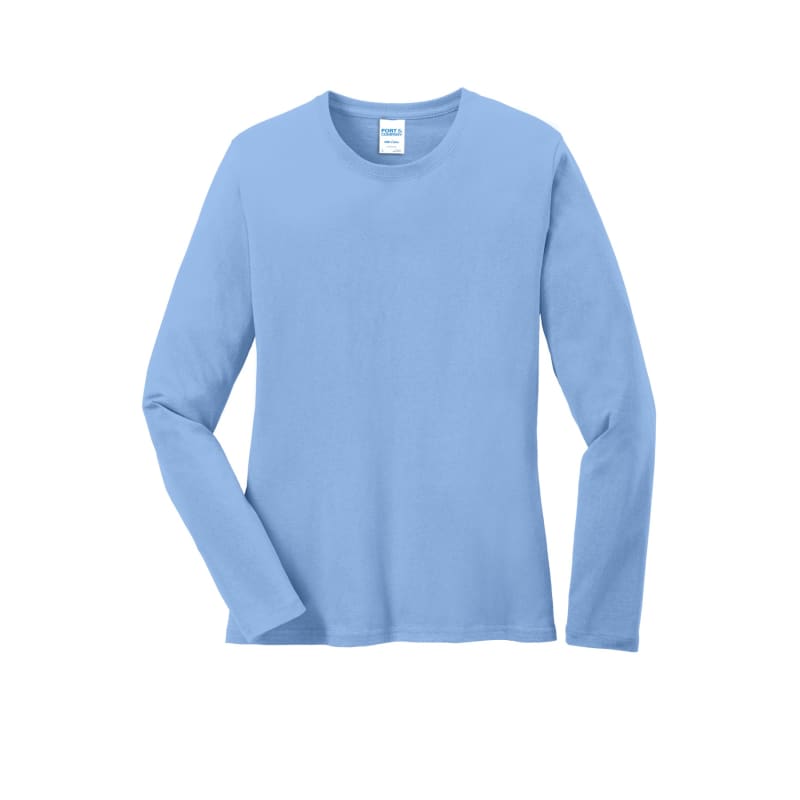 Port & Company Women's Long Sleeve Core Cotton Tee. 142