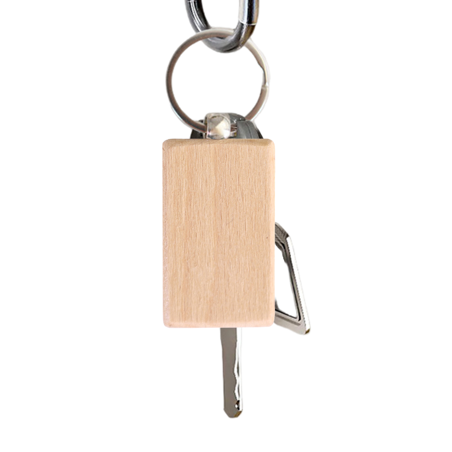 Wooden Rectangle Design Keychain 2